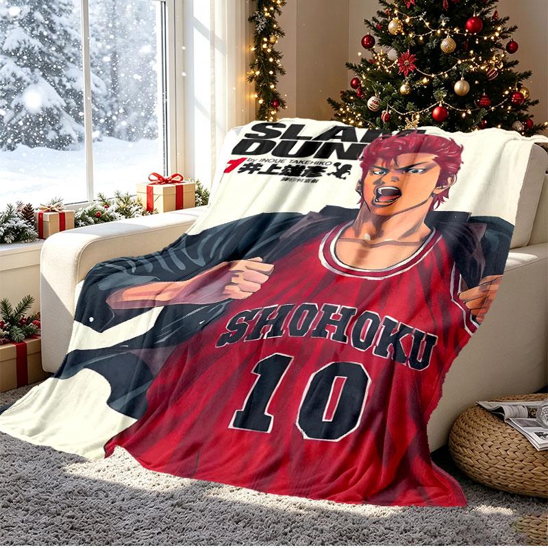 SLAM DUNK Pattern Blanket for Home Decoration, Bed, Sofa, Car Travel, Camping, Suitable for All Seasons, Birthday Christmas Gift