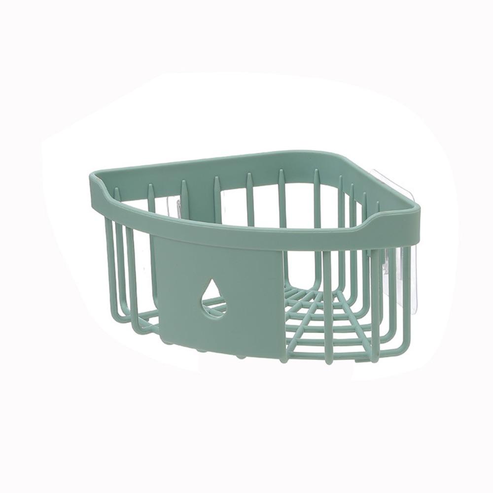 Plastic Storage Rack Organizer Punch Free Corner Organizer Hollow Design Shower Shelf  Kitchen