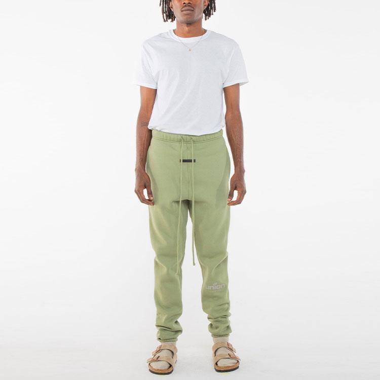 Fear of God Essentials X Union LA Vintage Sweatpants With Embossed Logo FW21 Unisex Bottoms Green FOG-FW21-089