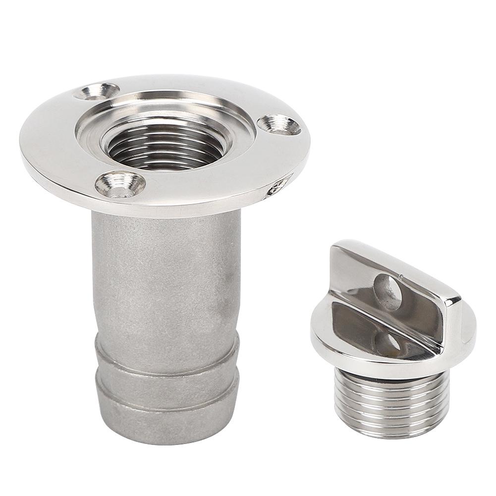 316 Stainless Steel Oval Garboard Drain Plug Vent Connector Fitting Boats Parts