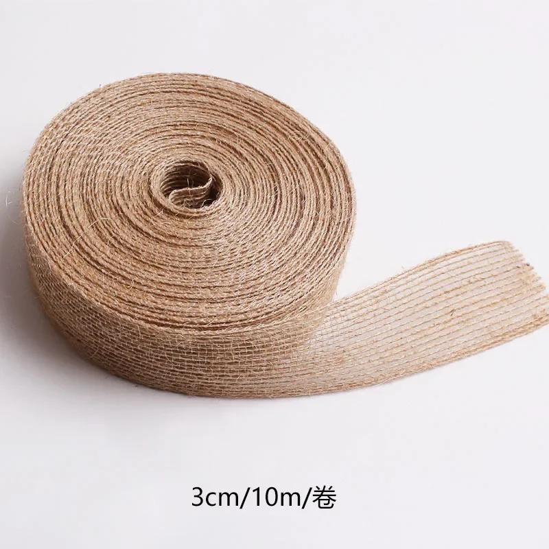 10M 15-50mm Ribbon for Bows Gift Ribbon Natural Jute Christmas Ribbon Roll DIY Vintage Wedding Apparel Sewing Supplies Ribbons