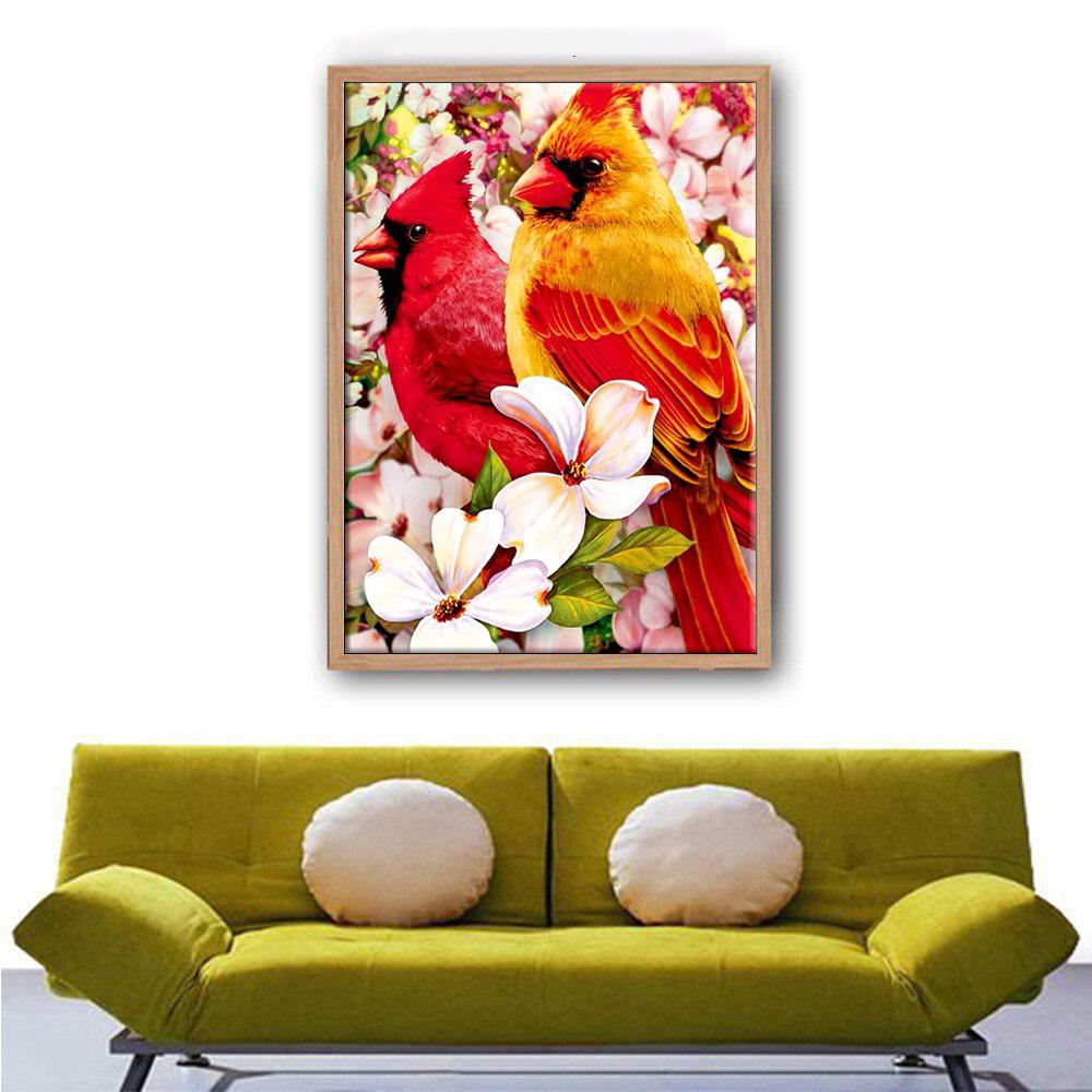 

5D Diy Алмазная картина Красная птица Вышивка Мозаика Художественная картина Стразы Декор Подарок Full Round 30x40cm