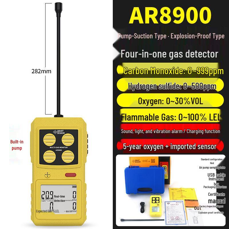 SMART-SENSOR Xima AR8900S Portable 4-in-1 Gas Detector