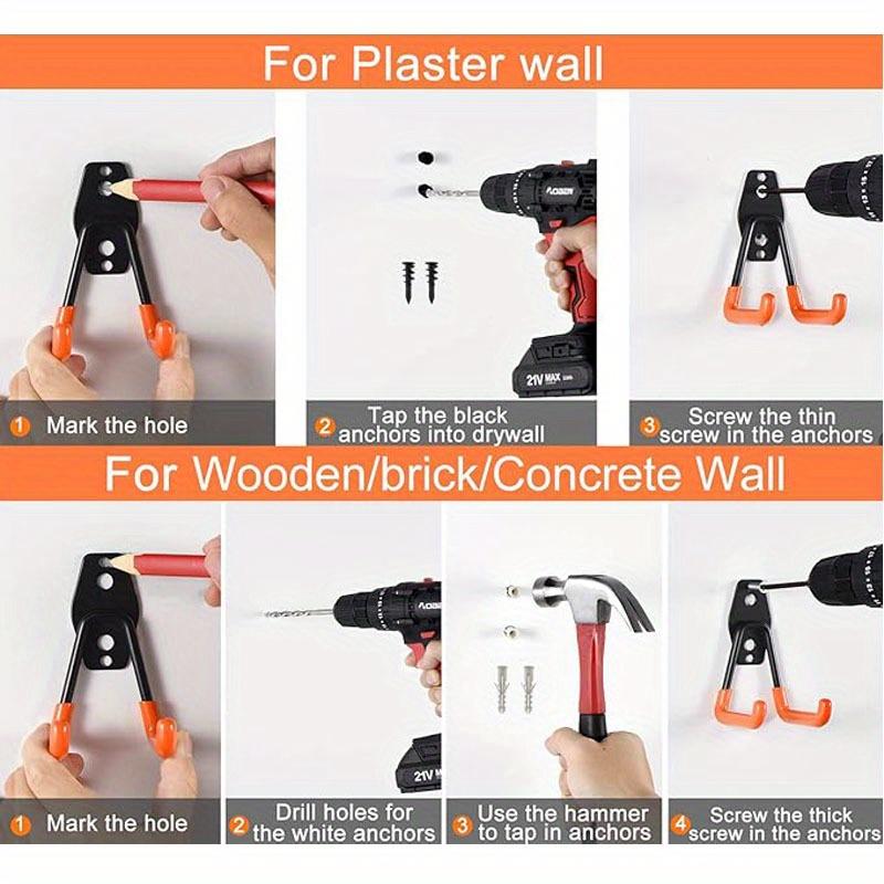 4PCS  Metal Hook Bicycle Hanger Hooks Garage Organizer Wall Mount  Wall Mount Anti-slip Storage Hook