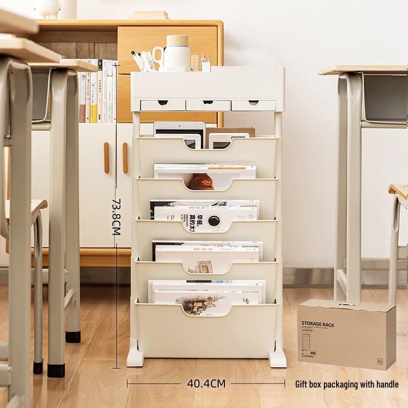 Mobile Bookshelf with Wheels for Classroom or Desk