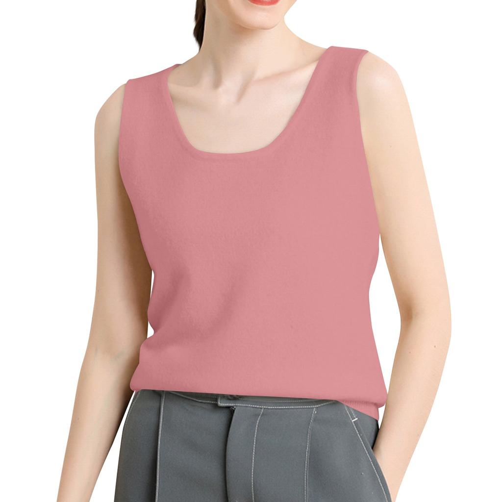 Women's Fashion Vest Sleeveless Knit Base Loose Vest Top