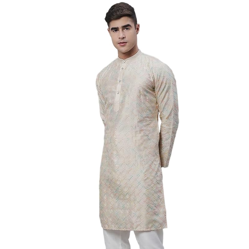 SOJANYA (Seit 1958 Herren-Kurta aus Seidenmischung mit Mehrfachstickerei