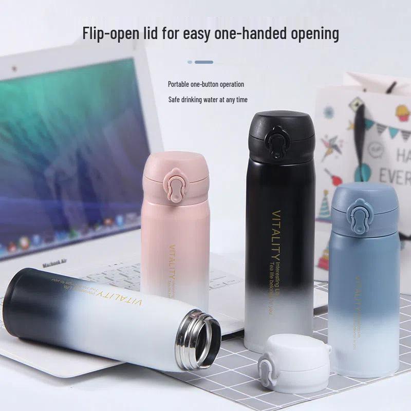 Cute 304 Stainless Steel Thermos Cup for Kids - Portable Student and Home Use