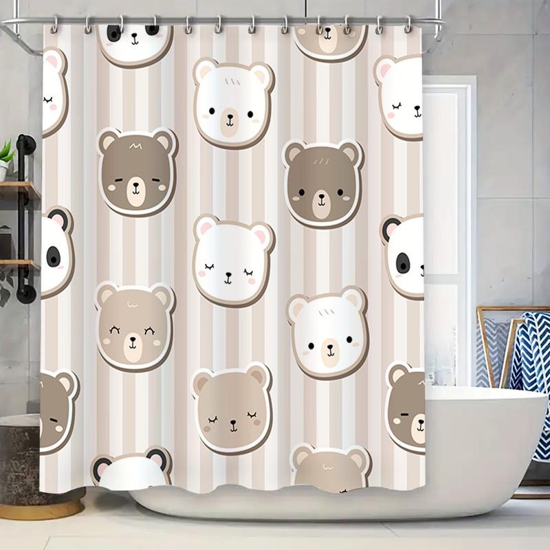 

Adorable Cartoon Animal Print Shower Curtain Various Designs For Home Bathroom Decor W60H190(CM)-1 Pcs