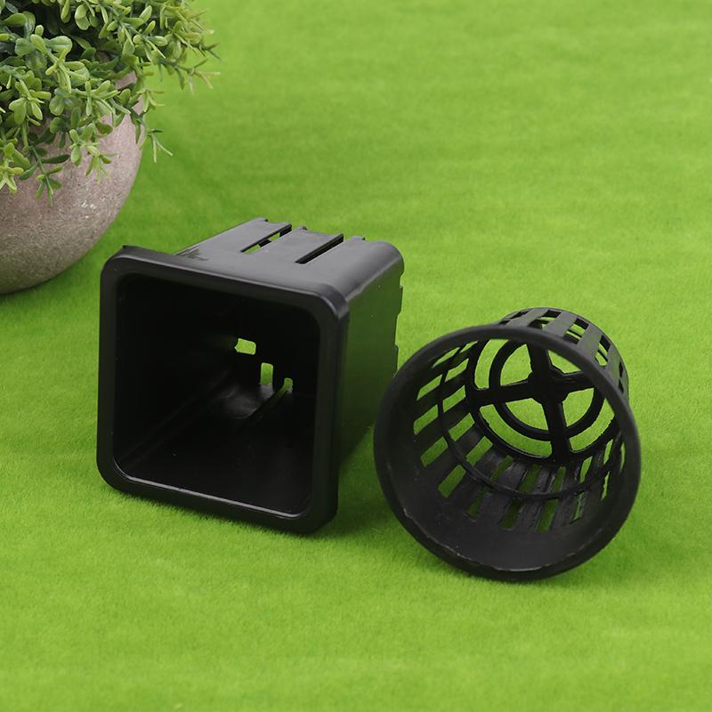 10Pcs Reusable Hydroponic Mesh Cover Hydroponic Planting Basket Plant Seedlings Planting Plastic Mesh Pot Garden Supplies