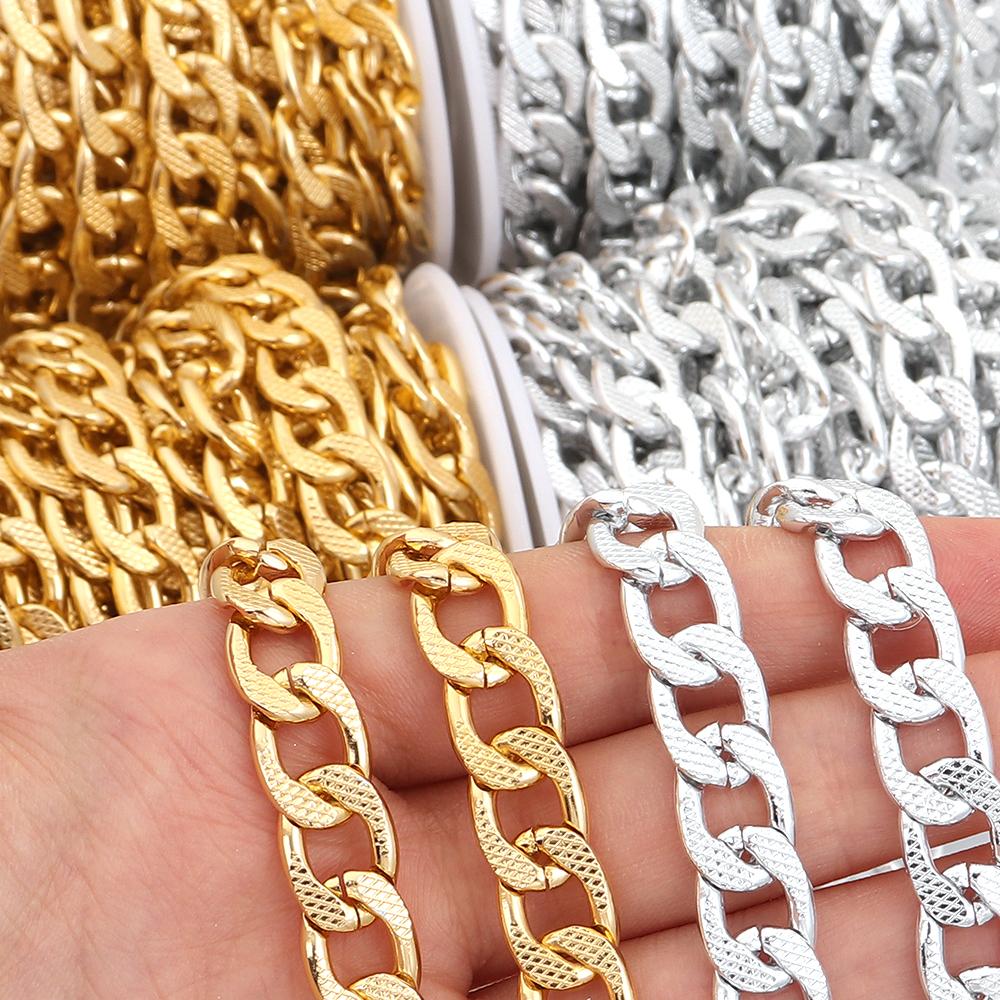 5Yards/Roll Aluminum Chain Metal NK Reticulate Twist Link Chain For Jewelry Making DIY Bracelets Necklace Clothing Bags Supplies