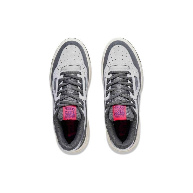 LiNing BADFIVE Rookie 2 Men's Low-top Basketball Casual Skate Shoes Grey Slip-resistant Shock Absorbing ABCT055-3