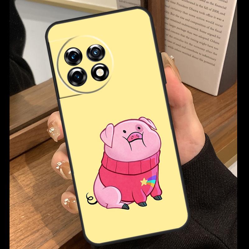 Cute PINK Kawai Pig Case For OnePlus 13T 10T 15R 10R 12R 13R 13 12 11 9 10 Pro Nord CE 5 2 3 4 Lite N20 N30 Cover
