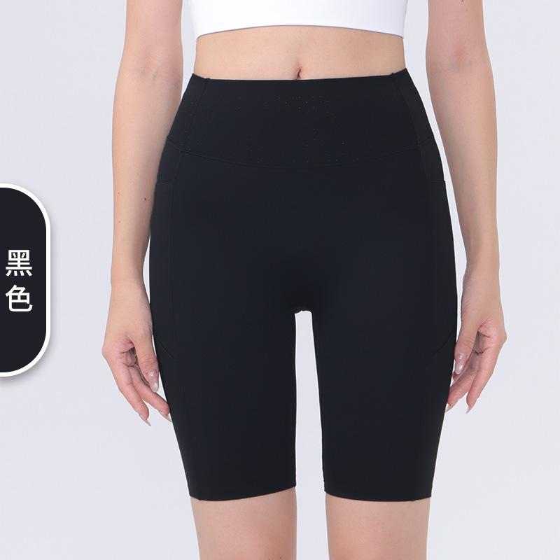 Women S High Waist Yoga Shorts Butt Lift Anti Roll Waistband Breathable Slim Fit S чёрный