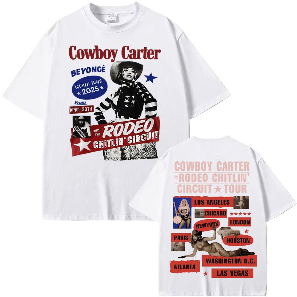Beyonce Cowboy Carter Tour 2025 T Shirts Men Women Fashion Trending Streetwear Girl T Shirt Summer Pop Tops Short Sleeve T-shirt