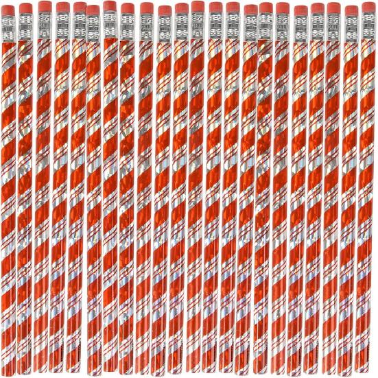 Rhode Island Novelty 7.5  CANDY CANE PRISM PENCIL