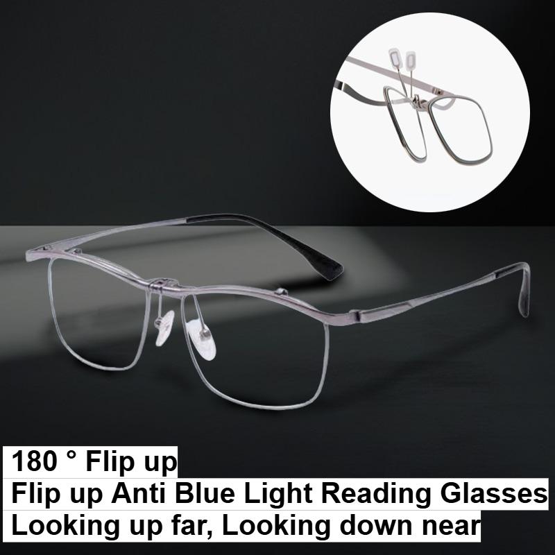 Adjustable 180 °  Flip Up Reading Glasses  +1.0 ~ +4.0 Anti Blue Light Metal More Convenient Reading Glasses