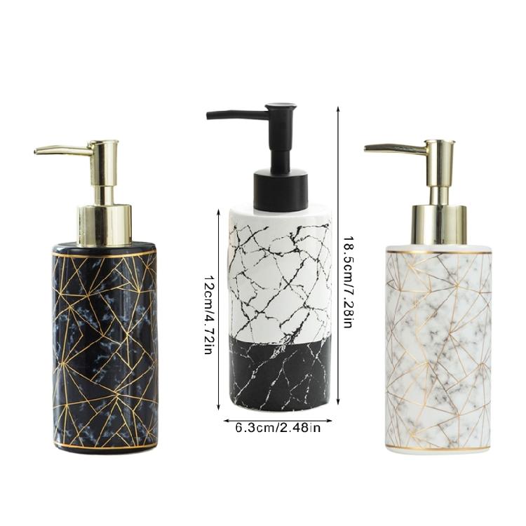 Stylish 300ml Marble Ceramic Soap Dispenser Bottle Empty Bottle Modern Bathroom Decors for Hand Sanitizer & Shampoo