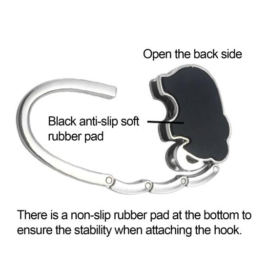 Elephant Handbag Hook Foldable Alloy Bag Hanger with Non-Slip Base Portable Table Bag Wallet