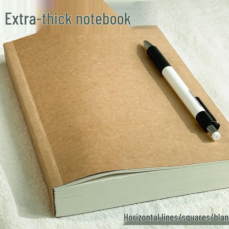 Cowhide Journal B5: White Pages for DIY, Hand-Painted Designs, 6-Opening Horizontal Line, Mind Map, Grid Book.