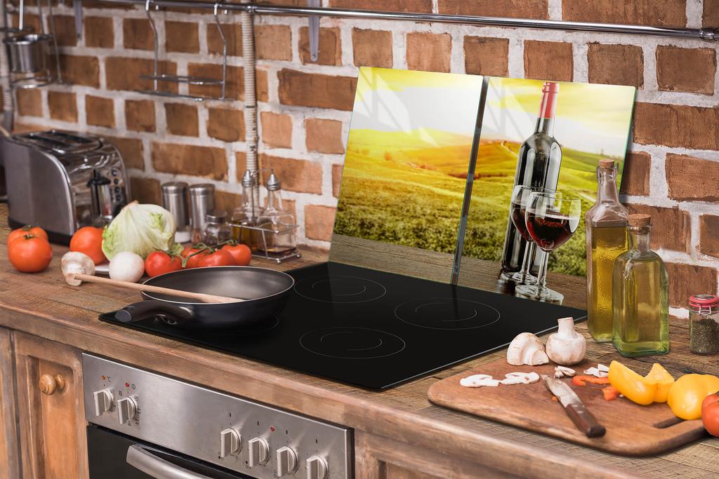 SZKLANA PŁYTA OCHRONNA NA KUCHENKĘ 70x52 WINO