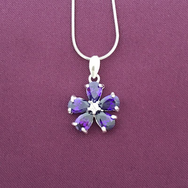 

Sterling Silver Violin Pendant with Gem-Set - Top Quality Korean Style Jewelry Gift for Women 990 Sterling Silver