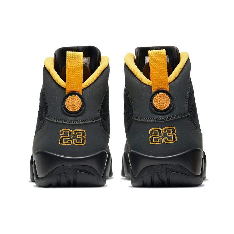 Air Jordan 9 Retro Dark Charcoal University Gold Men Sneakers Grey Black CT8019-070
