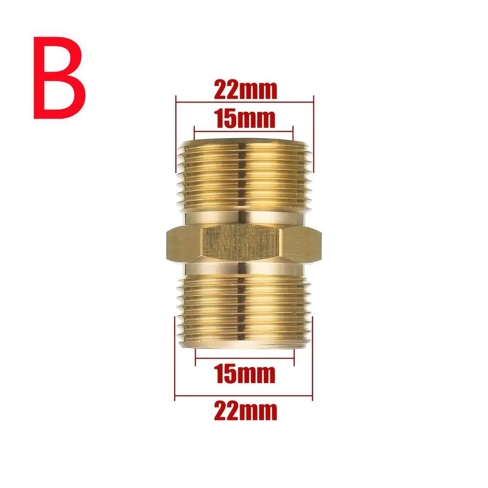 High Pressure Washer Hose Extension Connector M22 14mm Or 15mm Male Thread Adaptor For Pressure Washer Hose Connection