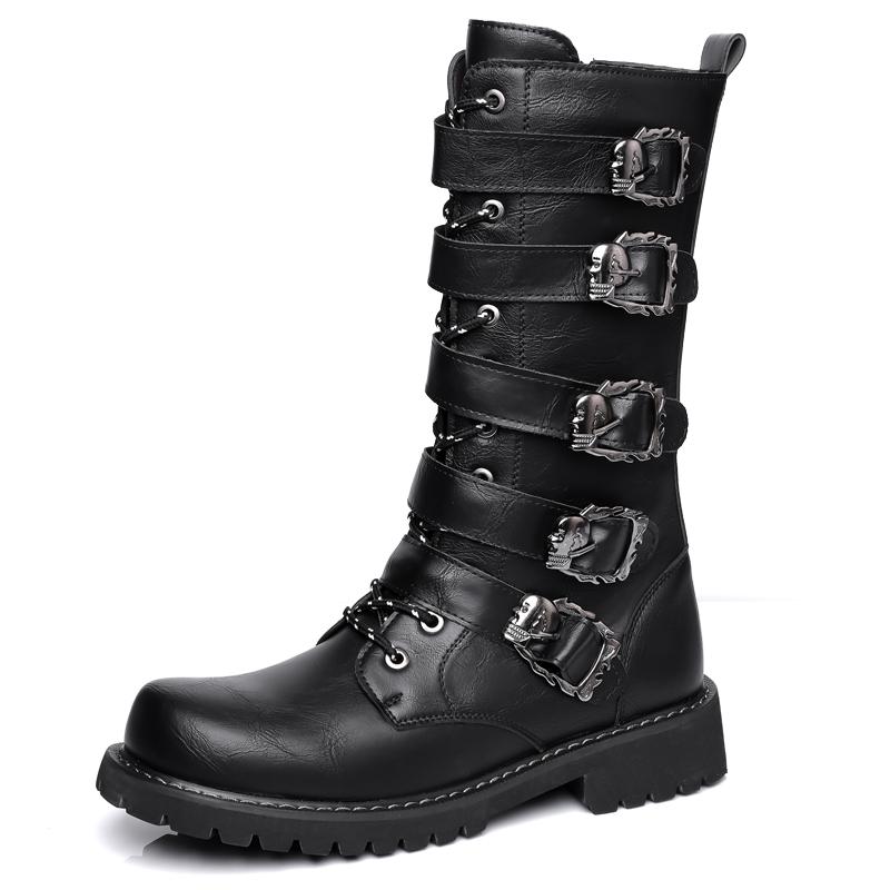 Men’s Motorcycle Boots Western Boots Black Jockey Boots Casual High Boots Plus Size