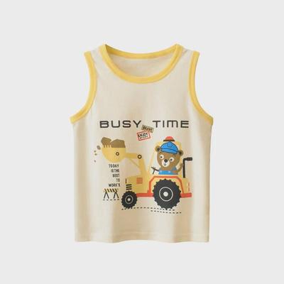 27kids 2025 Summer Korean Cartoon Vest for Boys