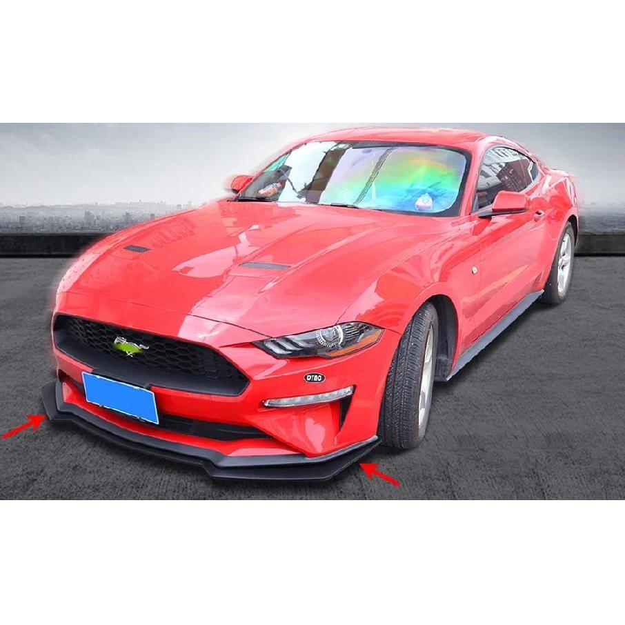 For Ford Mustang GT 2018 2019 2020 Car Front Bumper Lip Spoiler Body Kit 3-Piece Black Canard Splitter Diffuser Auto Accessories