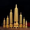 Nine-Story Wenchang Tower Copper Ornament - Chinese Brass Study & Office Décor