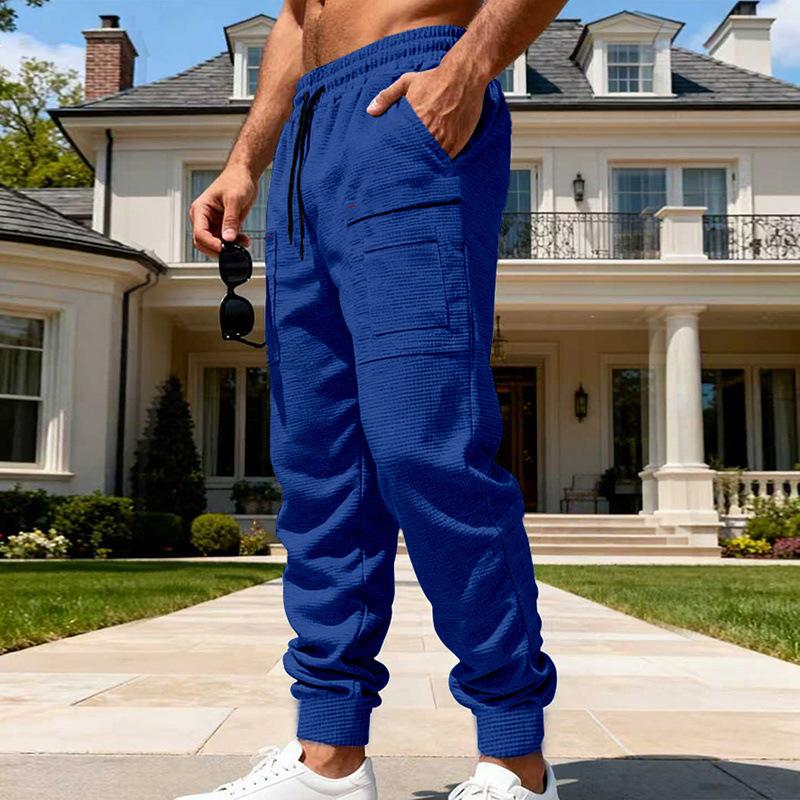 Amerikanischer Frühling Herbst Herren Locker Waffel Lässig High Street Outdoor Sport Pendeln Arbeitskleidung Atmungsaktive Jogginghose