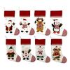 3D Christmas Stocking Santa Snowman Reindeer Cat Dog Pattern Traditional Holiday Hanging Stocking Fireplace Decor