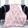 Flannel Blanket Boasting Adorable Pink Bow Print Suitable for Enhancing The Sweetness Of Bedrooms and Cosy Movie Nights Premium