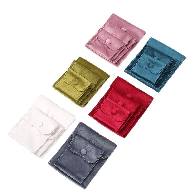 Velvet Jewelry Bag with Snap Button for Bracelets, Necklaces, Rings, and Accessories Storage