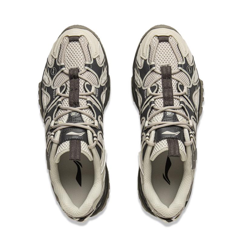 New LiNing CF Tracing, Xingye Cushioning Abrasion Resistant Lightweight Low Top Hiking Shoes Unisex Mica Obsidian Gray AGLU073-9