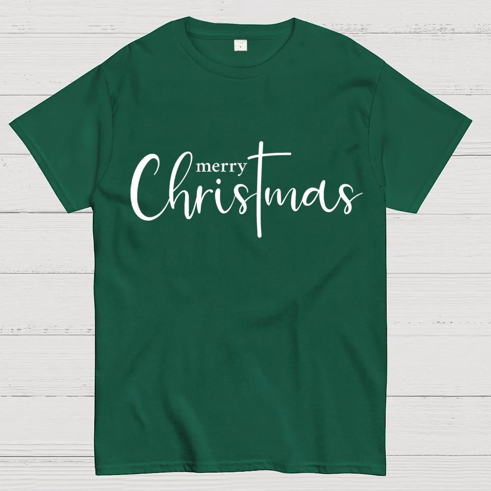 Merry Christmas .Christmas Cross Cotton Summer Casual Cool Loose T-Shirt