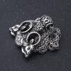 Naszyjnik Młot Thora ze Stali Nierdzewnej - Wikingowski Amulet Mjolnir z Runą Kozła i Zawieszką z Głową Barana dla Męskiej Biżuterii Norse Prezentów