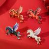1/4Pcs Fashion Flying Horse Brooches For Women Men Cute Animal Pony Badge Pins Clothing Bag Accessories New Year Gift