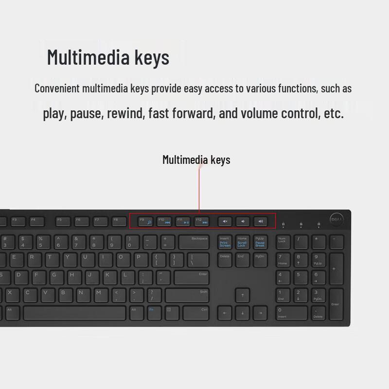 Dell KB216 Wired Multimedia Office Keyboard