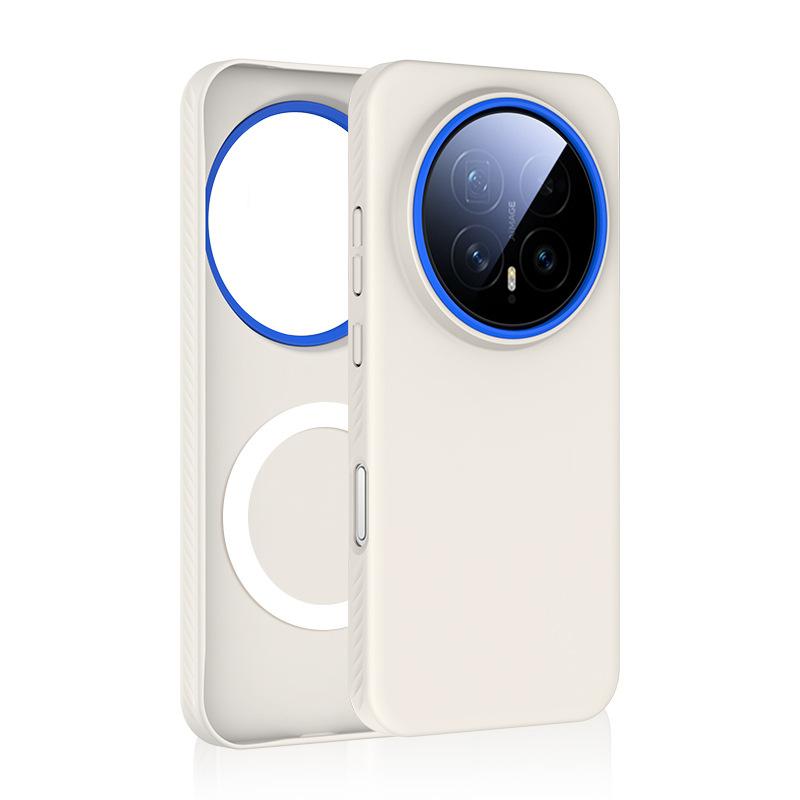 

Magnetic Attraction Solid Color Phone Case for Honor Magic 8 Pro Huawei Magic8 Metal Lens Matte Skin PC Plastic Hard Back Cover Honor Magic8 Pro белый