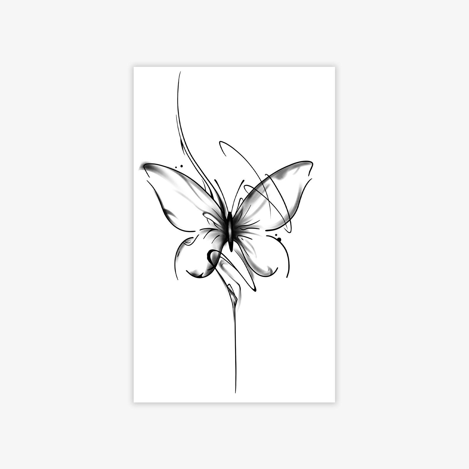 Butterfly Tattoo Sticker, Advanced Sense, Beautiful Personality, Arm Waist And Abdomen Tattoo Sticker 9*15