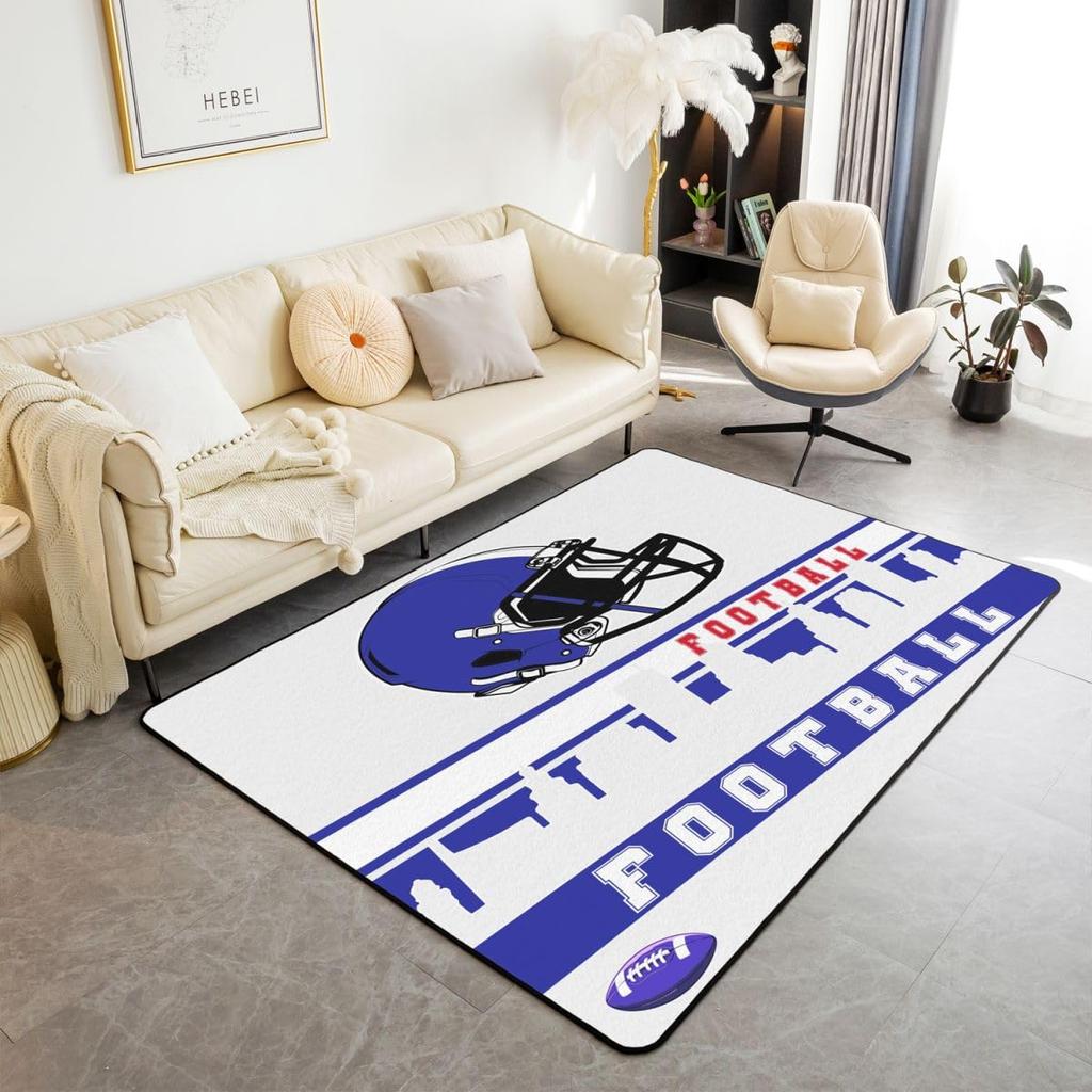 Erose Braut Fußball Stadt Bereichsteppich 4'11" x 3'3" Fußballteppich für Jungen Mädchen Braun Rot Rugby Spiel Teppich Fußballfans Schlafzimmer Dekor Sport B