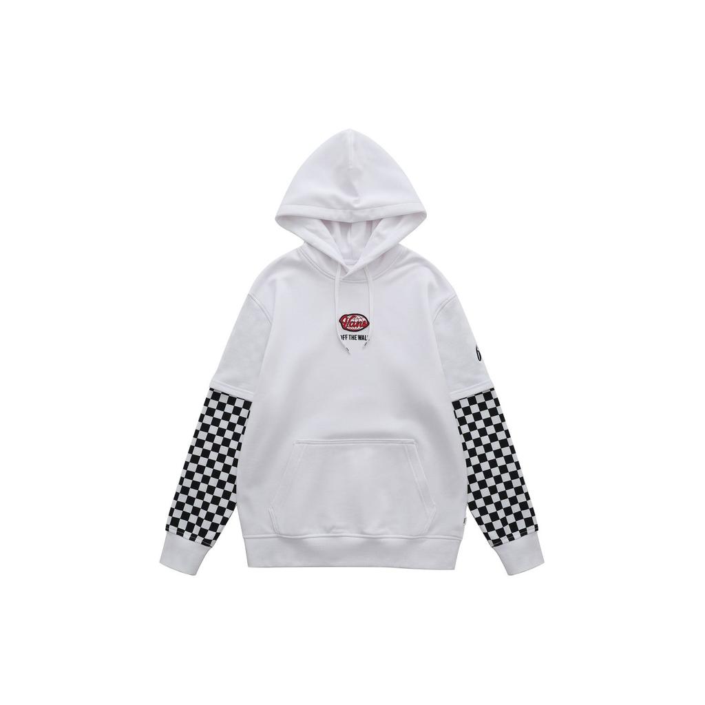 Vans Color Blocked Hooded Sweatshirt Black And White Checkerboard Men Hoodies VN0A7Q13WHT