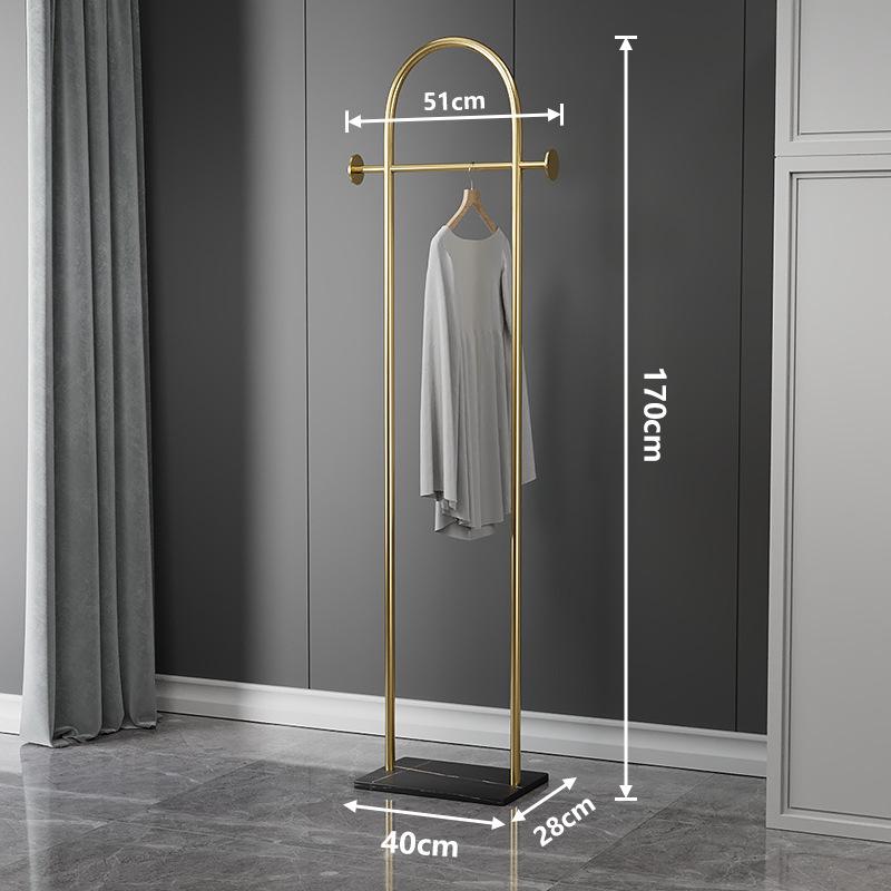 Nordic Marble & Metal Floor-standing Coat Rack, Foldable Wrought Iron Clothes Rack.