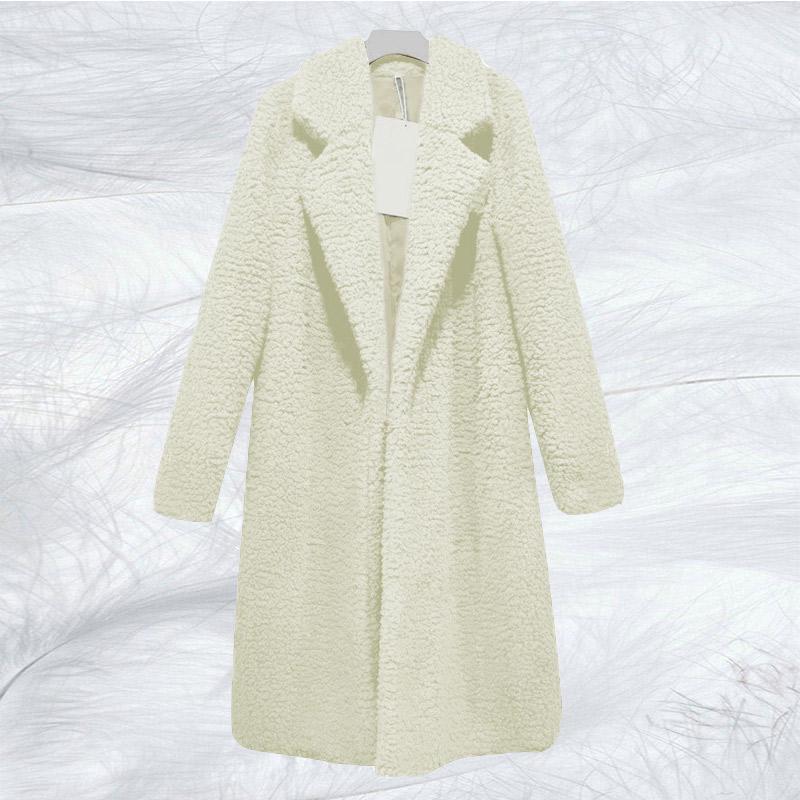 Women's Fur Coat Long Solid Color Winter Shaggy Coat