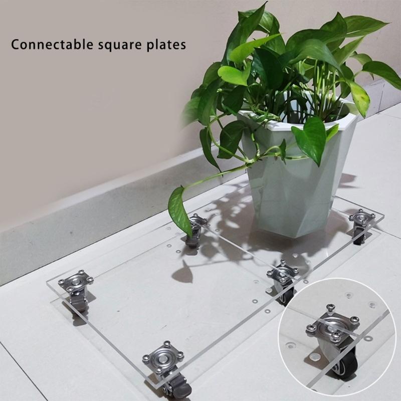Supporto Robusto per Piante con Ruote Supporto per Piante a Ruote Quadrato Supporto per Piante in Metallo Adatto per Interni Esterni