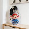 Keychain Pendant God of Wealth Charm Acrylic Double-Sided Clear National Keychain Lucky Yuanbao Decoration