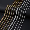 316L Stainless Steel Twisted Rope Chain Necklace For Men Jewelry Accessories Pendant Male 3MM/4MM/5MM Wide
